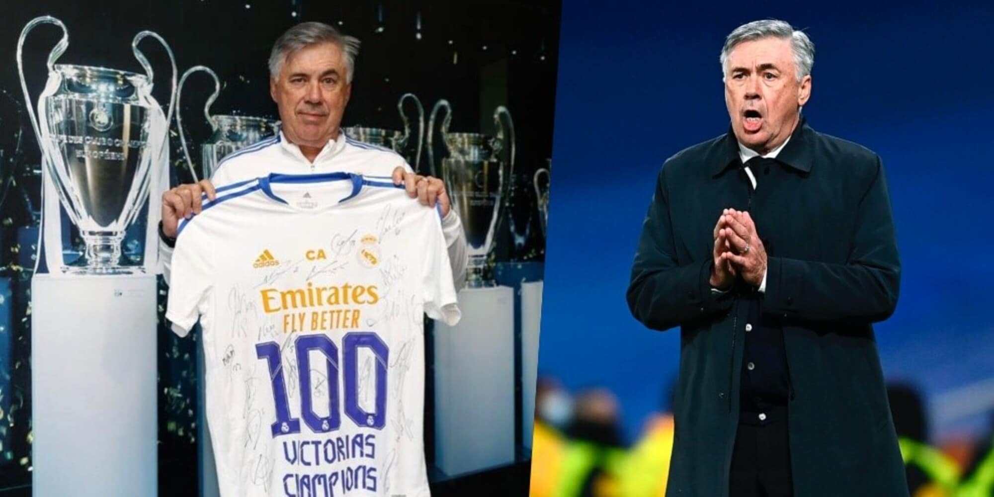 Ancelotti festeggia le 100 vittorie in Champions, l'omaggio del Real Madrid