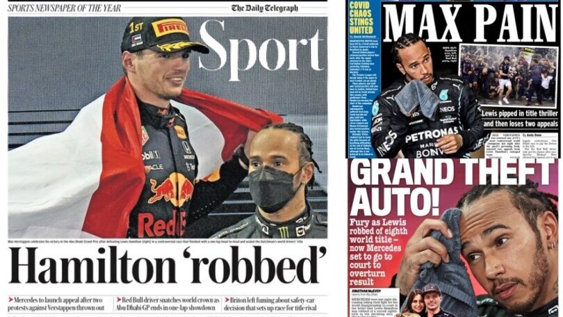 Hamilton tra "vittoria strappata e caos": i giornali inglesi sono una furia contro la F1