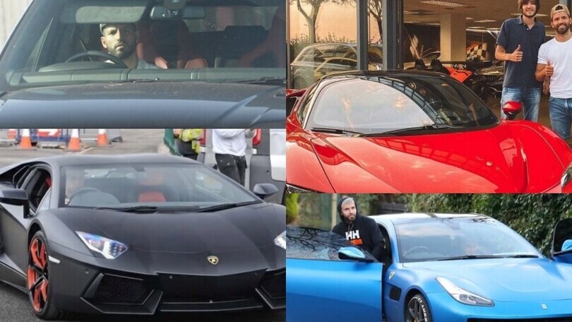 Sergio Aguero tra Ferrari, Lamborghini e Range Rover