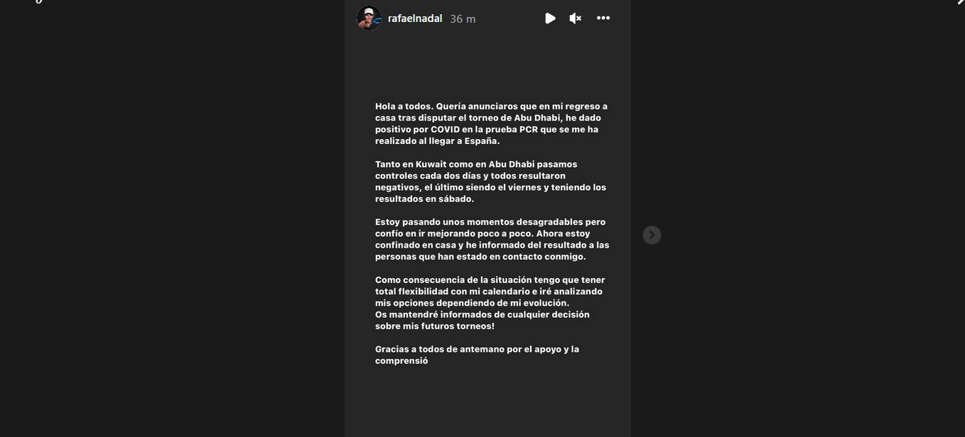 Tennis, Nadal è positivo al Covid