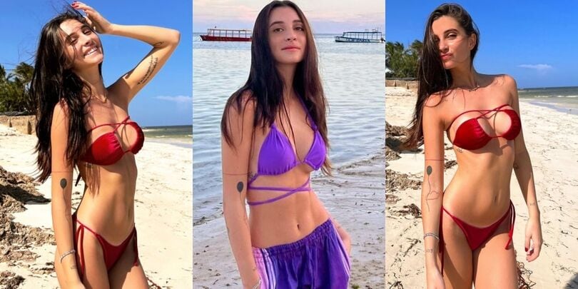 Benedetta Quagli, pose sexy in spiaggia per l'ex di Chiesa