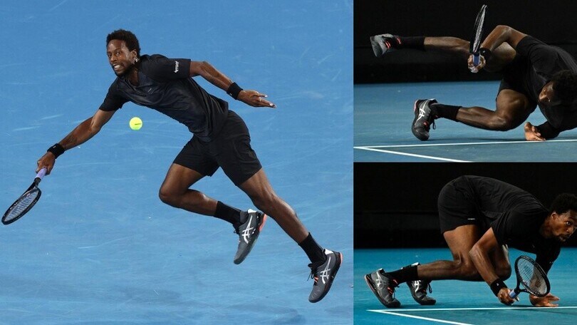 Australian Open, Monfils tenta il salvataggio ma finisce per terra