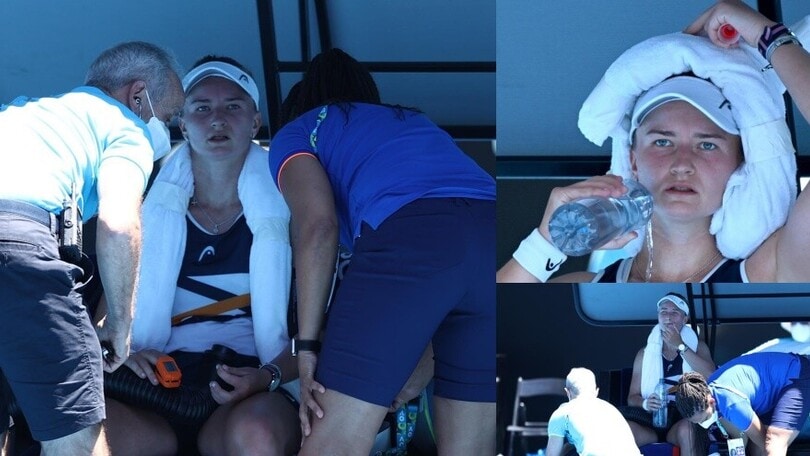 Krejcikova si sente male per il caldo e intervengono i medici