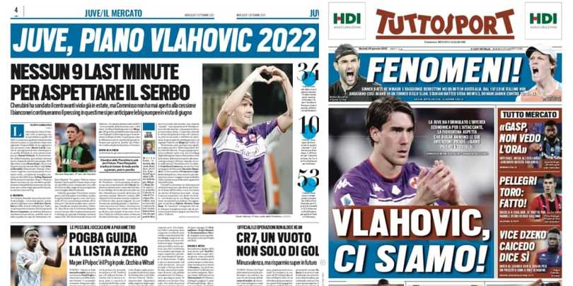 Vlahovic-Juve, la storia della trattativa su Tuttosport