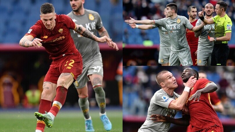 Caos in Roma-Genoa: Zaniolo, gol e rosso diretto