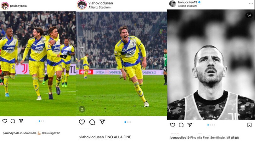 "Fino alla fine!", l'urlo social della Juve di Coppa FOTO