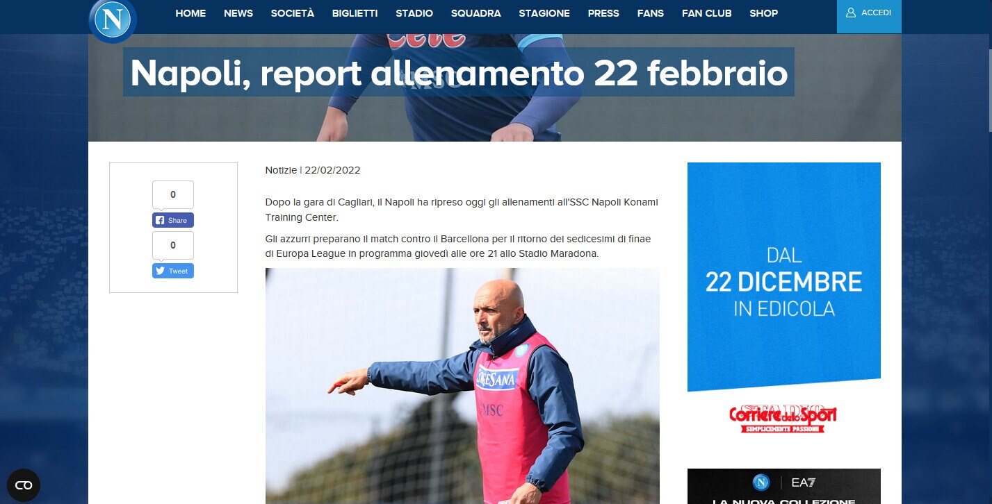 Napoli, testa al Barca: Politano e Di Lorenzo ok, Insigne in dubbio