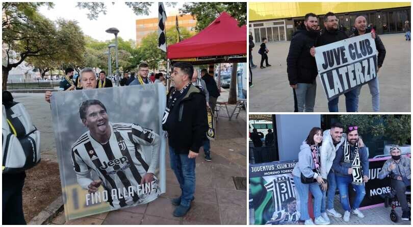 Villarreal-Juve, la carica dei tifosi bianconeri in Spagna