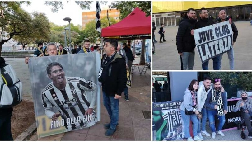 Villarreal-Juve, la carica dei tifosi bianconeri in Spagna