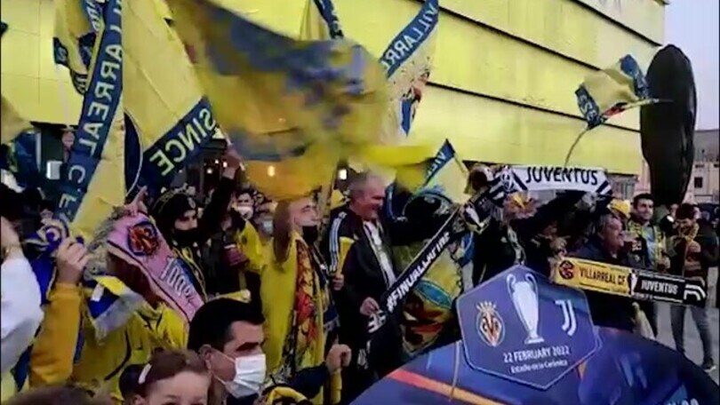 Villarreal-Juve, tifo del Villarreal
