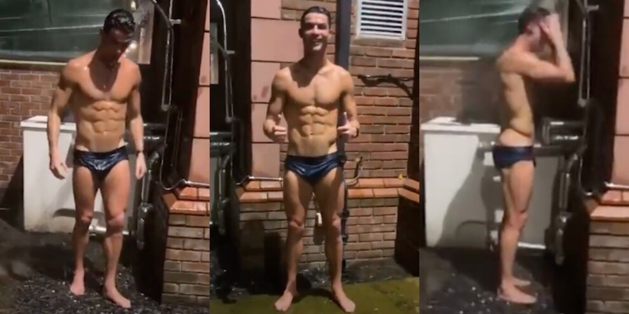 Ronaldo, doccia in giardino nel gelo serale di Manchester: fan spiazzati