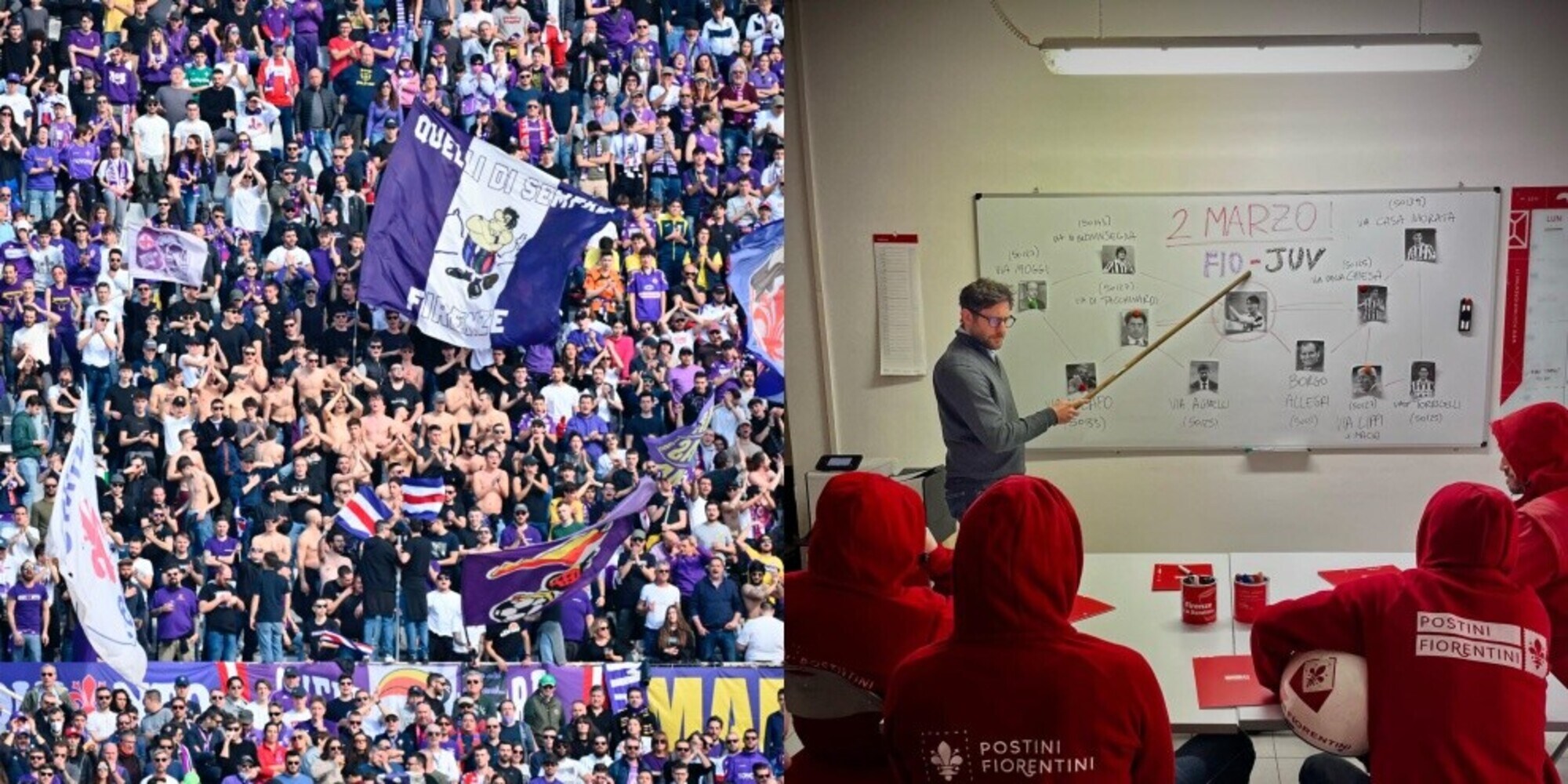 Fiorentina-Juve, l'annuncio dei Postini fiorentini: penalizzate le "vie juventine"