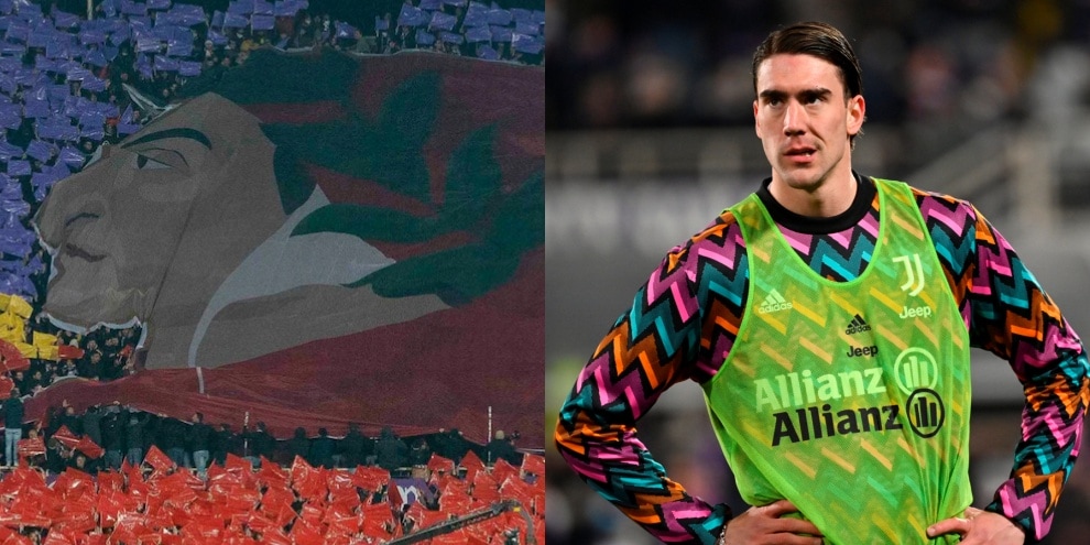 Vlahovic, lo striscione della Fiesole e la citazione dall'Inferno di Dante