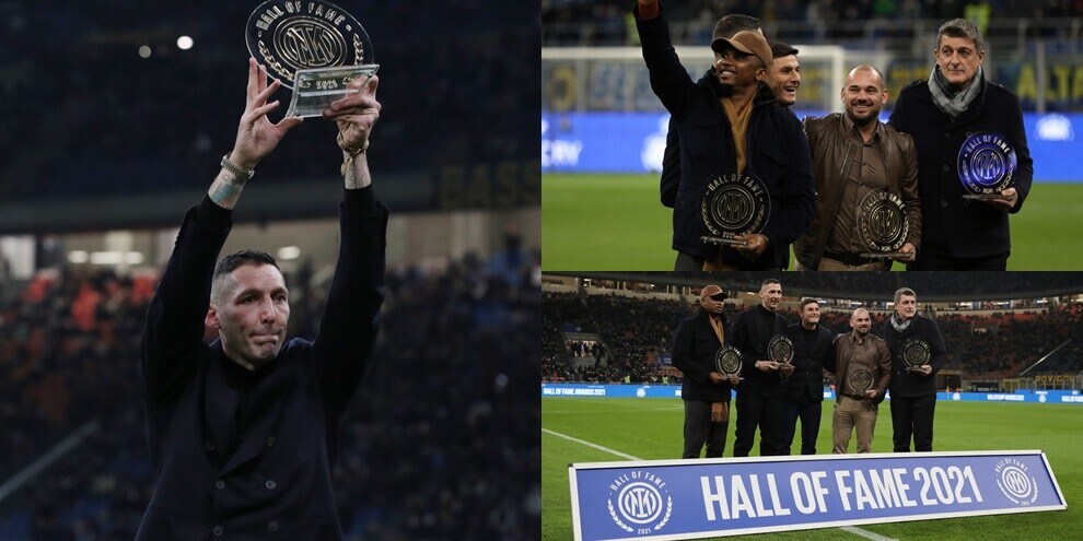 Eto'o, Materazzi, Sneijder e Pagliuca nella Hall of Fame dell'Inter: la celebrazione