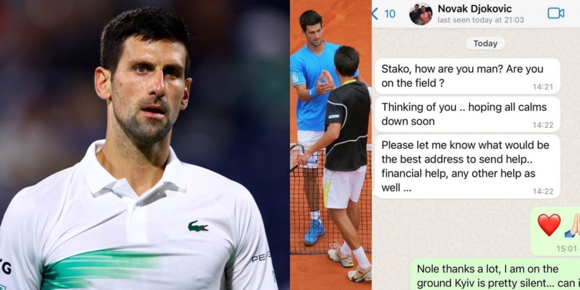 Ucraina, Djokovic a Stakhovsky: "Dimmi dove posso mandarti aiuto"