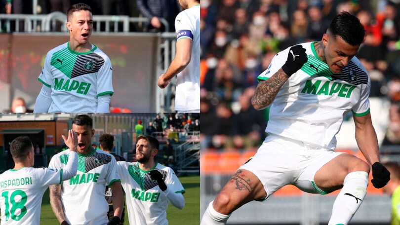 Il tridente del Sassuolo fa volare Dionisi. Venezia sconfitto 4-1
