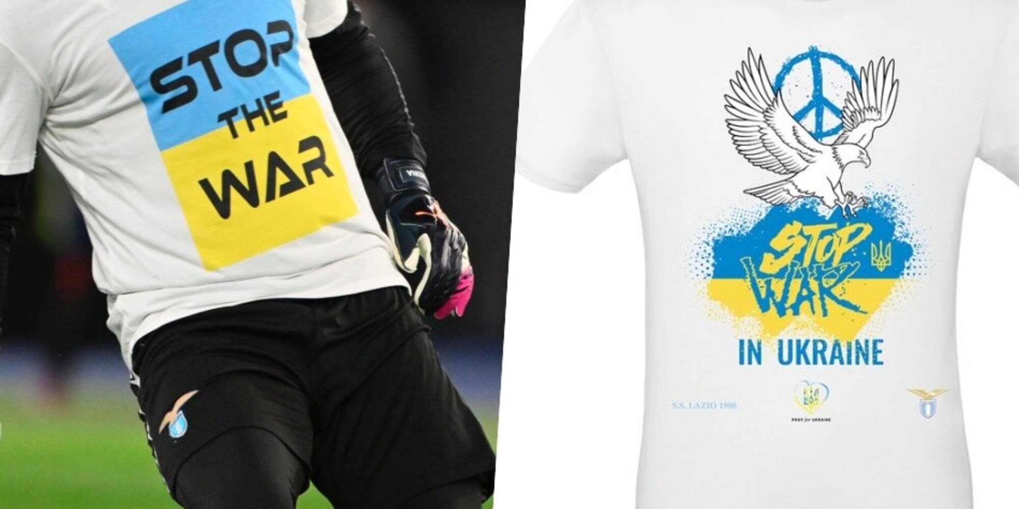 La Lazio al fianco dell'Ucraina: maglia speciale 'no alla guerra'