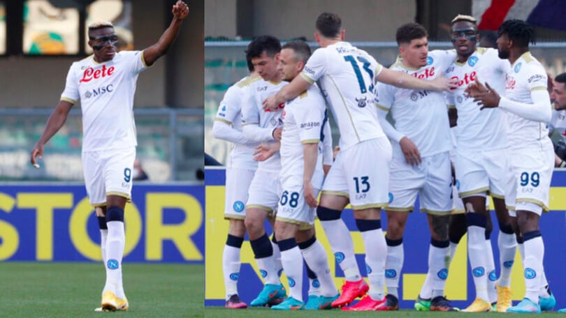 Osimhen, che doppietta: il Napoli vince a Verona