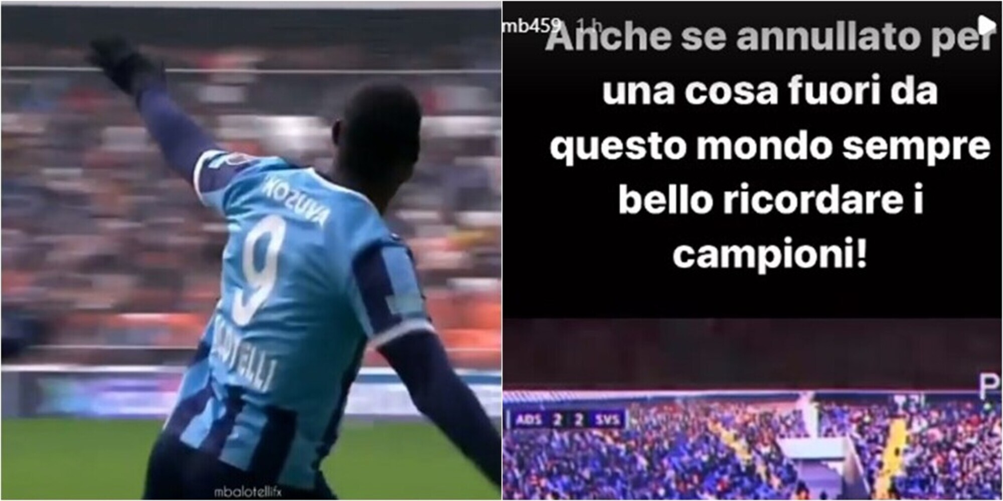 Balotelli segna e dedica l'esultanza a Montella