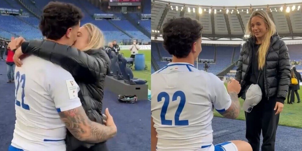 Zanon, la proposta di matrimonio a Ottavia Cestonaro al termine di Italia-Scozia