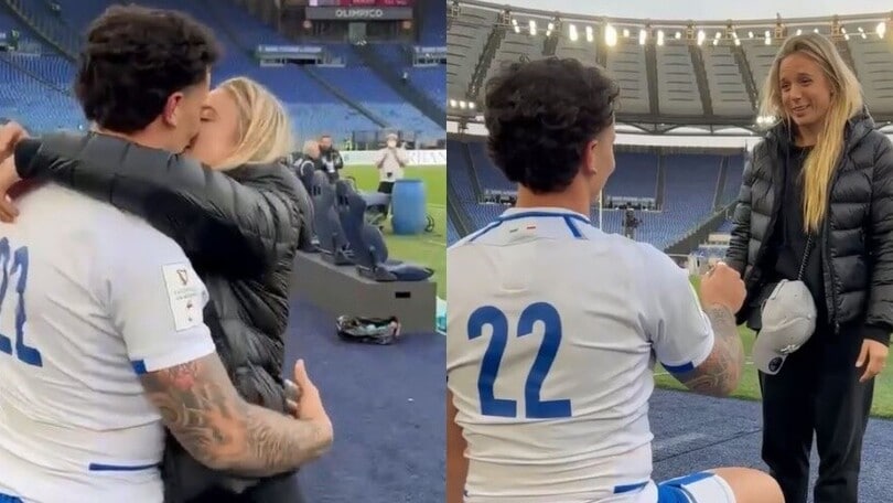 Zanon, la proposta di matrimonio a Ottavia Cestonaro al termine di Italia-Scozia