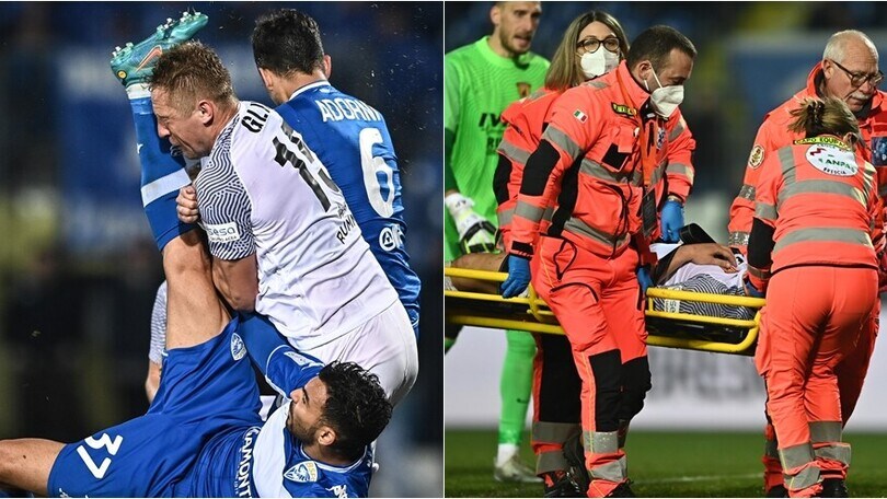 Benevento, brutto colpo in testa per Glik: l'ex Torino esce in barella