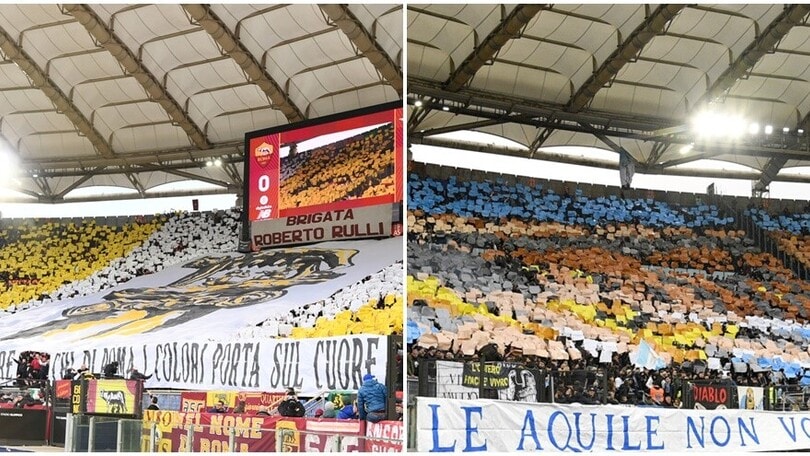 Roma-Lazio show dei tifosi: coreografie da brividi per il derby