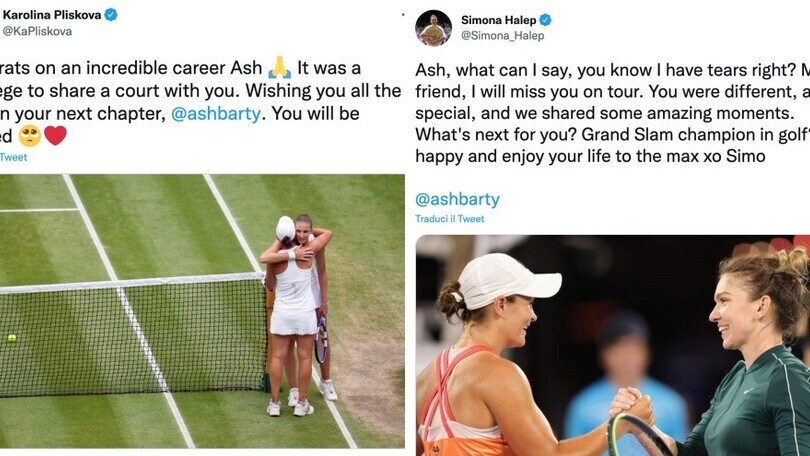 Tennis, Barty si ritira a 25 anni: l'omaggio social delle colleghe