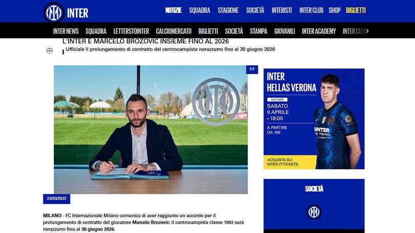 Inter, ufficiale: Brozovic rinnova fino al 2026
