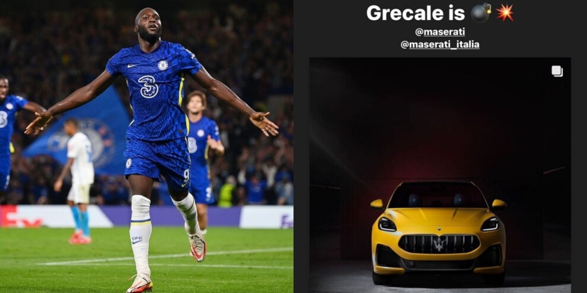 Lukaku già pazzo di Maserati Grecale: sui social presenta il nuovo Suv