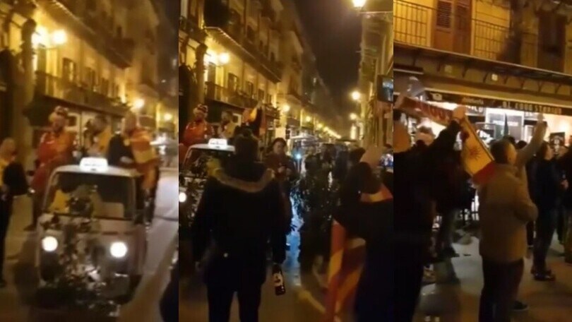 I tifosi della Macedonia scatenati a Palermo: in centro si canta l'inno