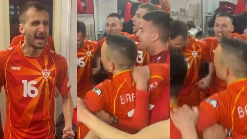 Macedonia pazza di gioia: la festa negli spogliatoi di Palermo