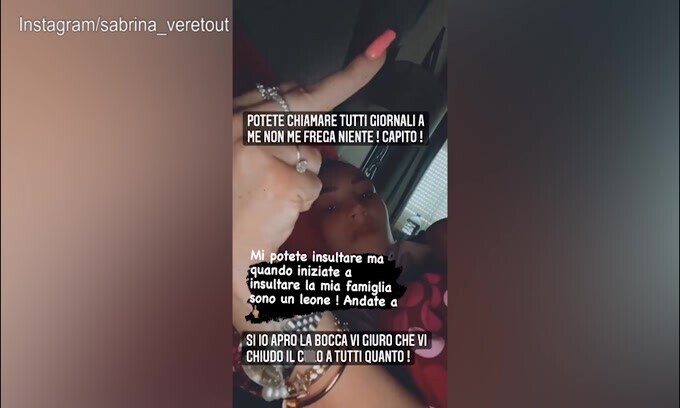 Sabrina Veretout si sfoga: "Mi potete insultare, ma andate a f*****o"