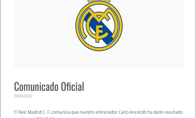 Real, Ancelotti positivo al Covid-19