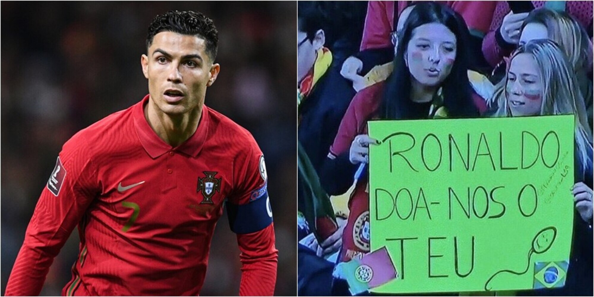 Cristiano Ronaldo, il curioso striscione di due tifose portoghesi