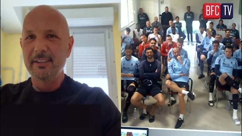 Bologna, Miha scherza con tutta la squadra dall'ospedale