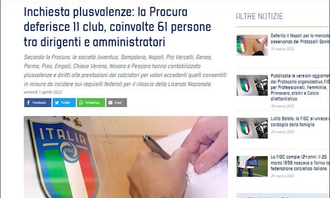 Caso plusvalenze: Juve, Napoli e altri 9 club deferiti