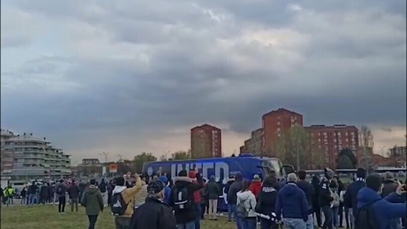 Juve-Inter, l'arrivo del pullman nerazzurro