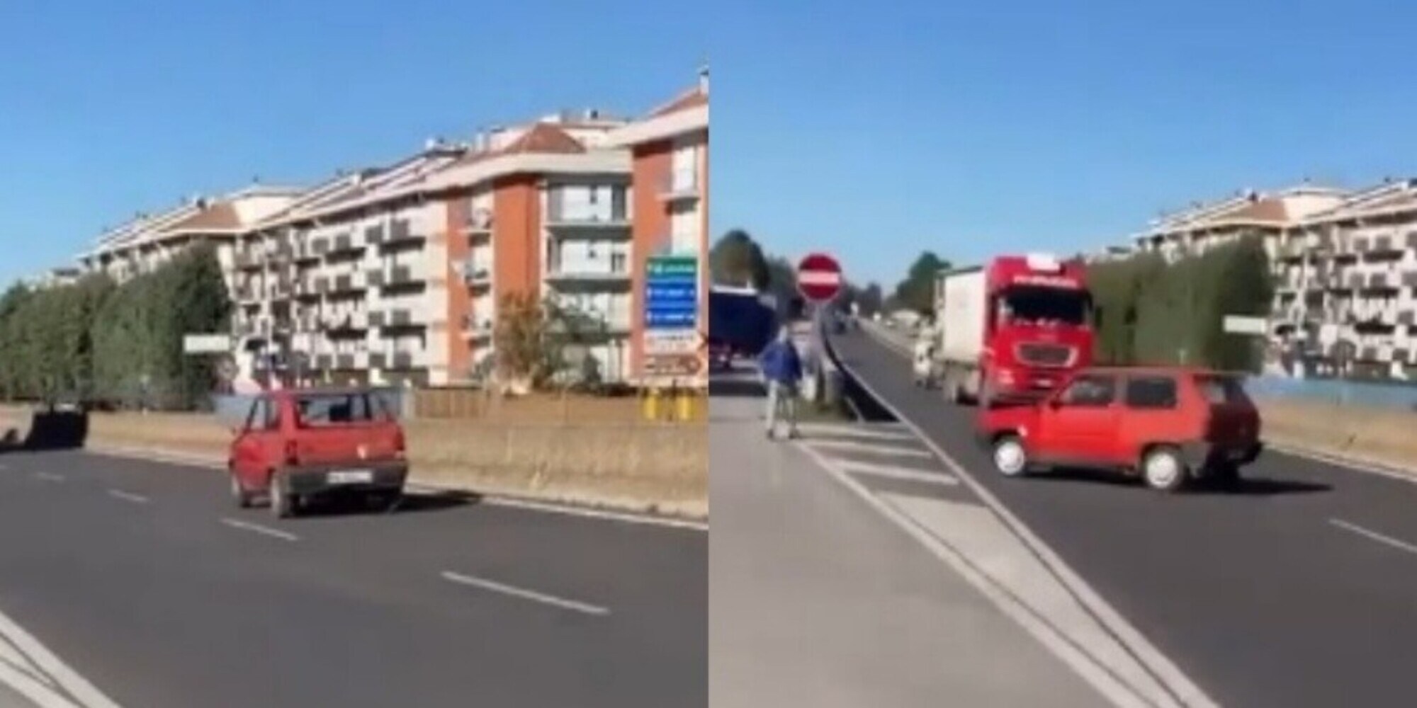 Clamoroso a Bari: in autostrada spunta una Panda contromano!
