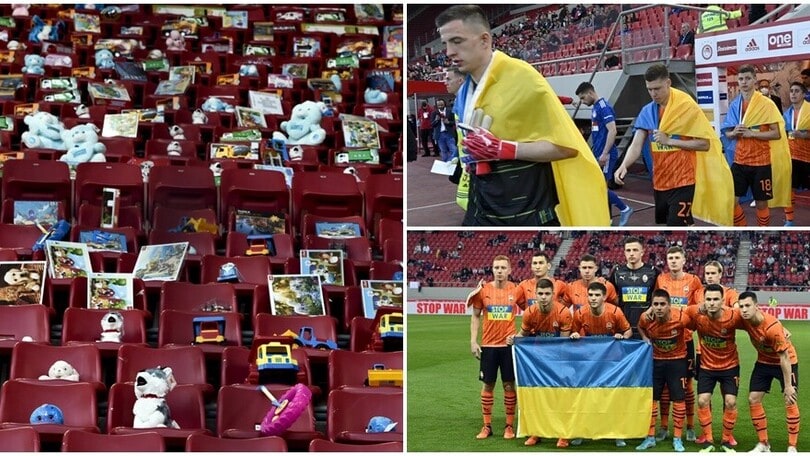 Ucraina, Shakhtar in campo: sugli spalti 176 giocattoli per i bimbi morti