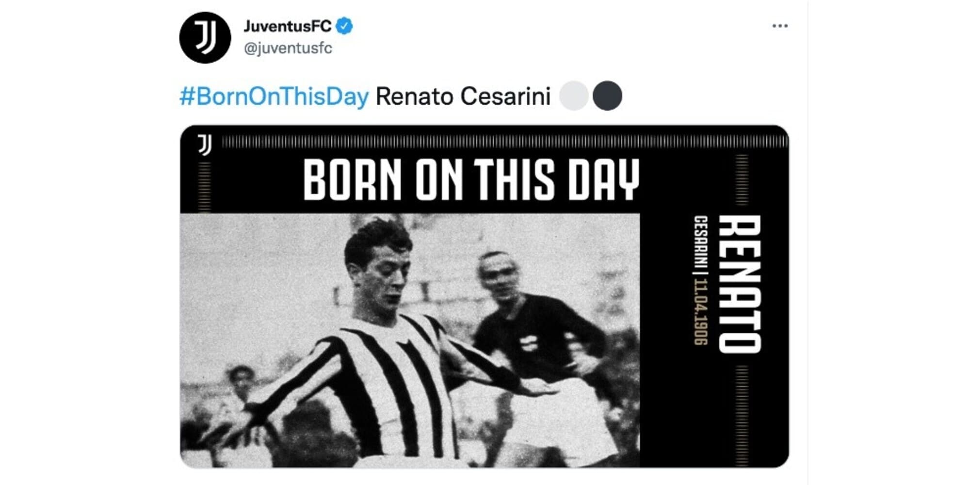 La Juve omaggia Renato Cesarini, l'uomo degli ultimi minuti