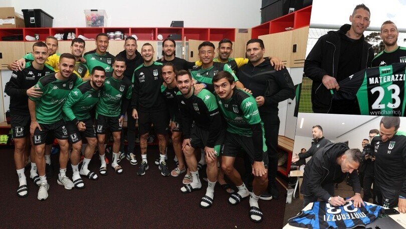 Materazzi al centro sportivo del Western United: foto con Diamanti e i compagni