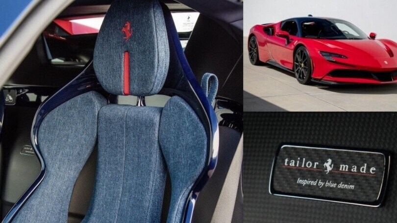 Ferrari SF90 Stradale, l'abitacolo è a effetto... jeans!