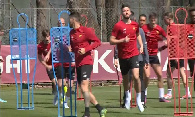 Allenamento Roma, c'è anche Mancini