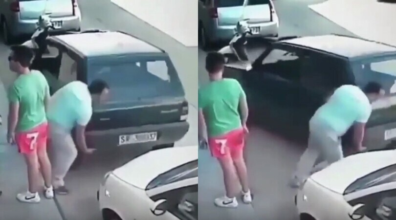 Altro che Hulk: per uscire dal parcheggio solleva l'auto di peso e...