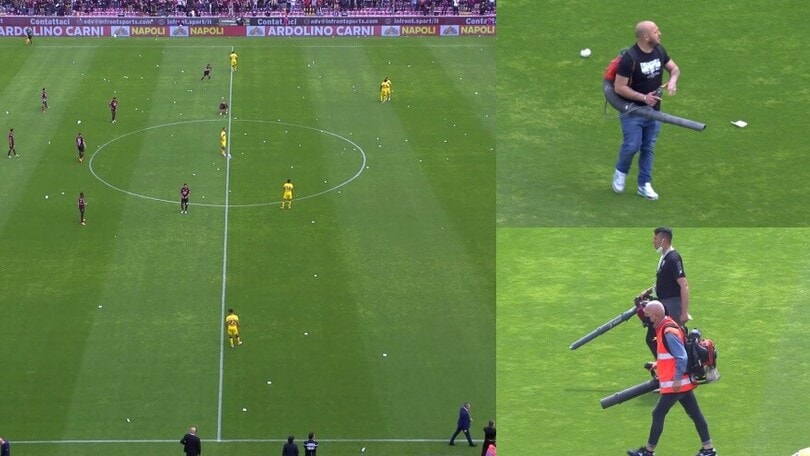 Salernitana-Fiorentina, inizio ritardato per lancio di coriandoli: addetti in campo