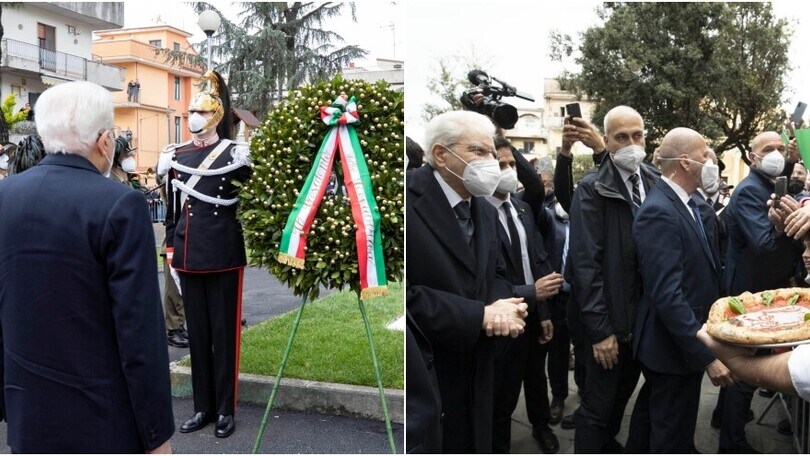 Mattarella celebra il 25 aprile ad Acerra: il Presidente omaggiato con una pizza