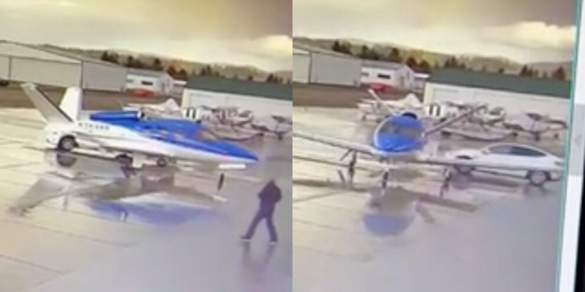 Richiama la Tesla a sé ma finisce contro un jet da 3 milioni! VIDEO