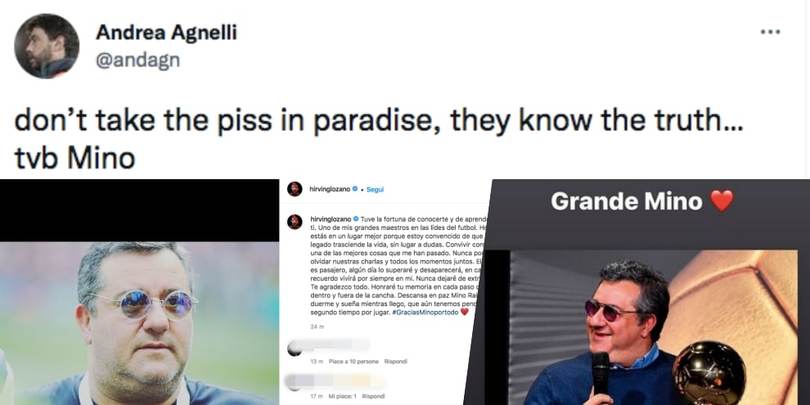 Addio a Mino Raiola: sui social i messaggi dal mondo del calcio