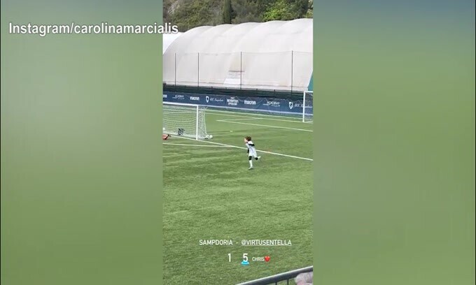 Christopher, il figlio di Cassano è scatenato con l'Entella!